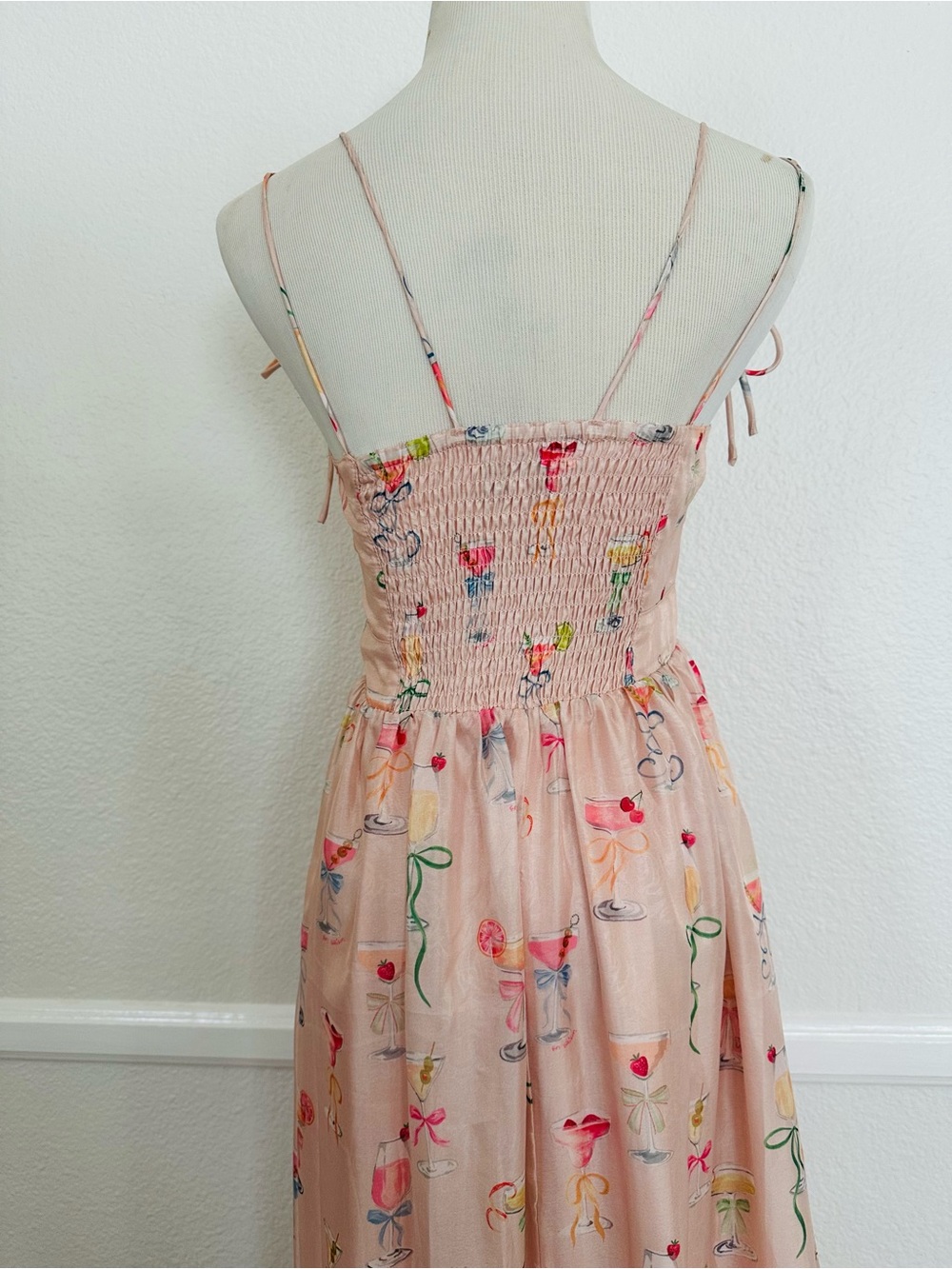 Viral Anthropologie En Saison Blush Pink Floral Cocktail Dress - XS - Picture 5 of 6
